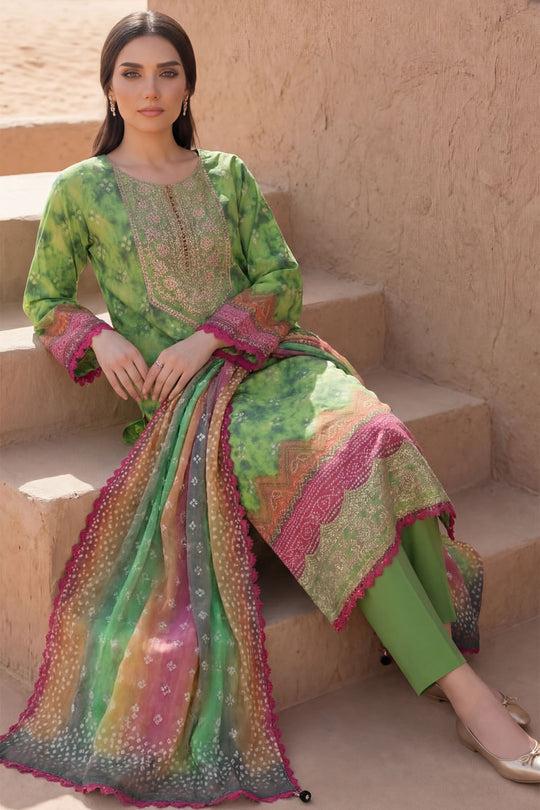 Motifz Printed Lawn 3-Piece Unstitched Suit
