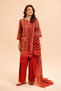 Nishat Printed Lawn 3 Piece Suit – Vibrant Red Ethnic Print