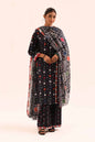 Nishat Printed Lawn 3 Piece Suit – Classic Black Printed Elegance
