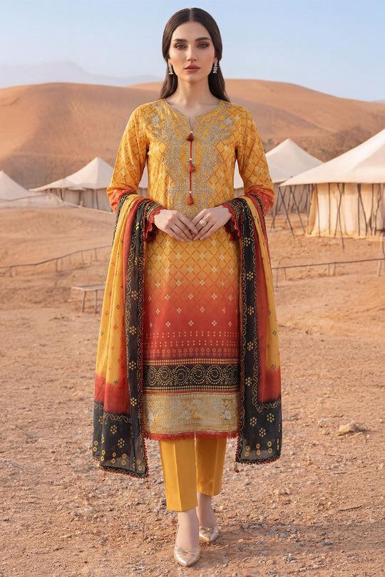 Motifz Printed Lawn 3-Piece Unstitched Suit