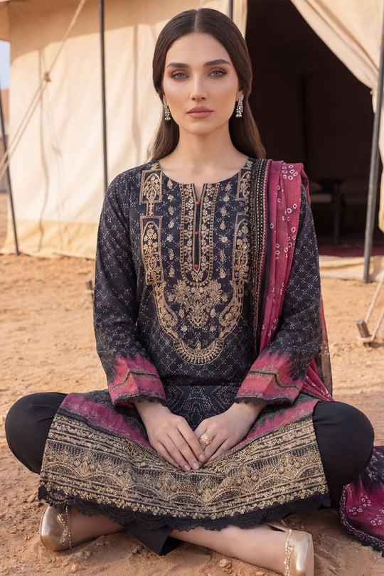Motifz Printed Lawn 3-Piece Unstitched Suit