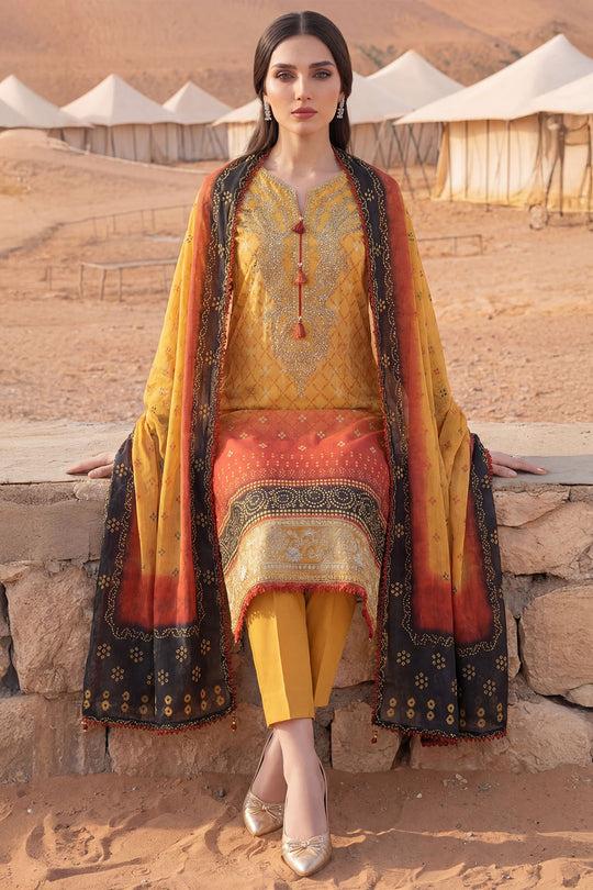 Motifz Printed Lawn 3-Piece Unstitched Suit