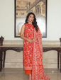 Nishat – Crimson Red Printed 3-Piece Suit